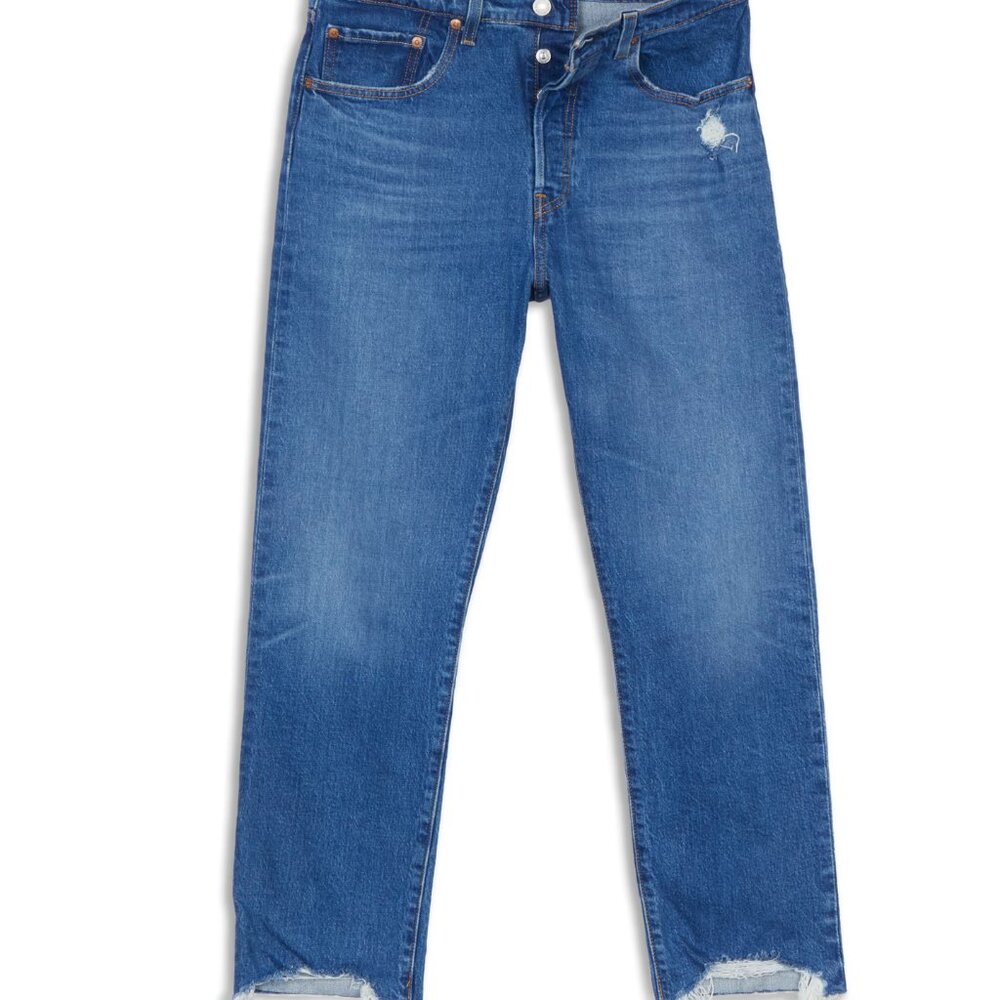 Levis 501 Cropped Jeans - size 28w x 26L